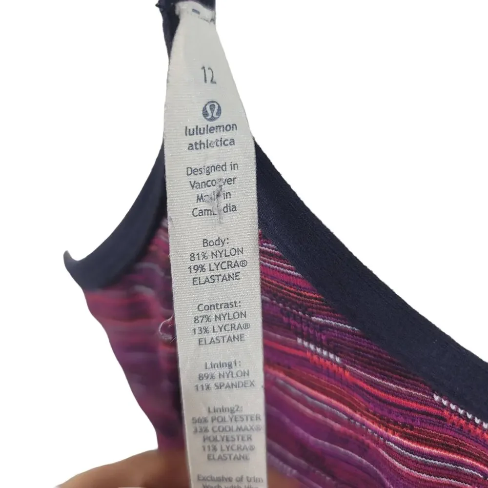 Lululemon Burgundy Pink White Shelf Bra Workout Tank Top 12 - Picture 4 of 4